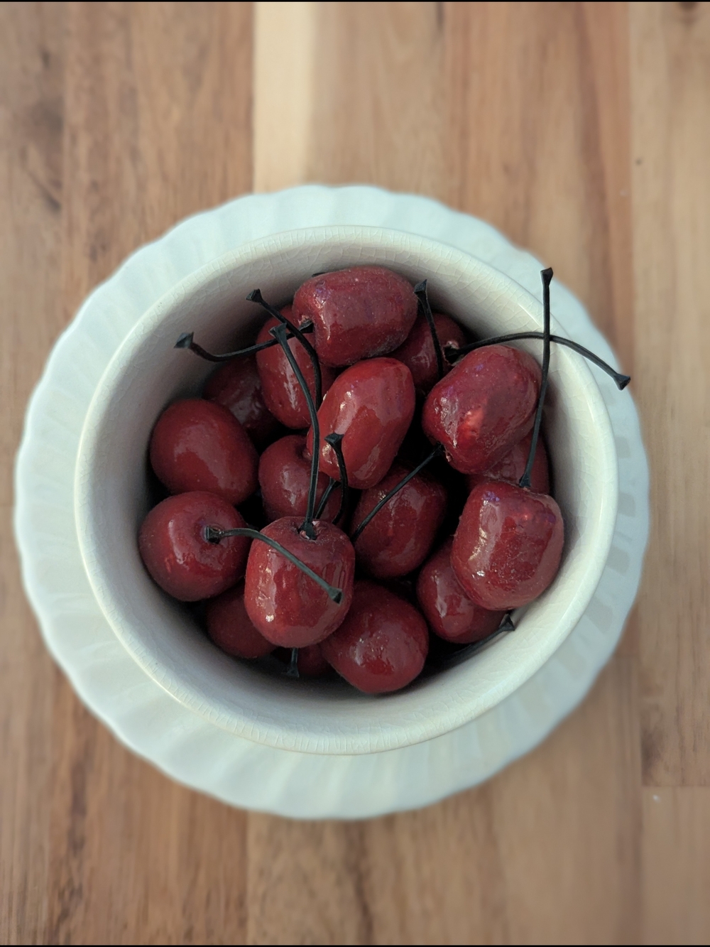 Ironstone Saucer, Bowl & Faux Cherries Johnson Brothers